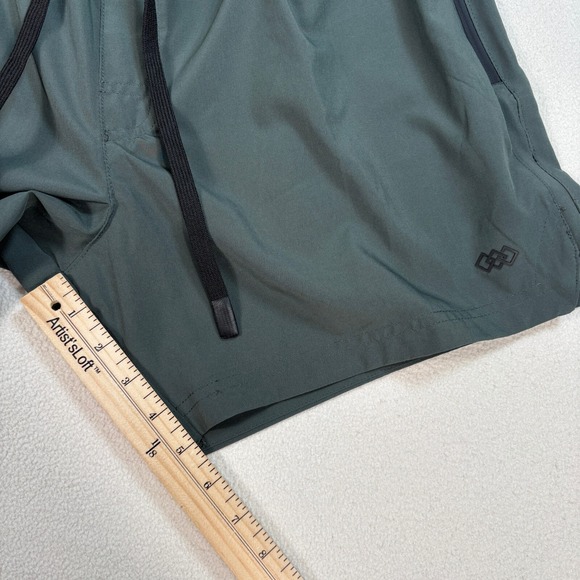 Leg3nd Athletic 5" Shorts Men L Green Unlined Drawstring Zip Pocket Gym Training - Picture 9 of 12